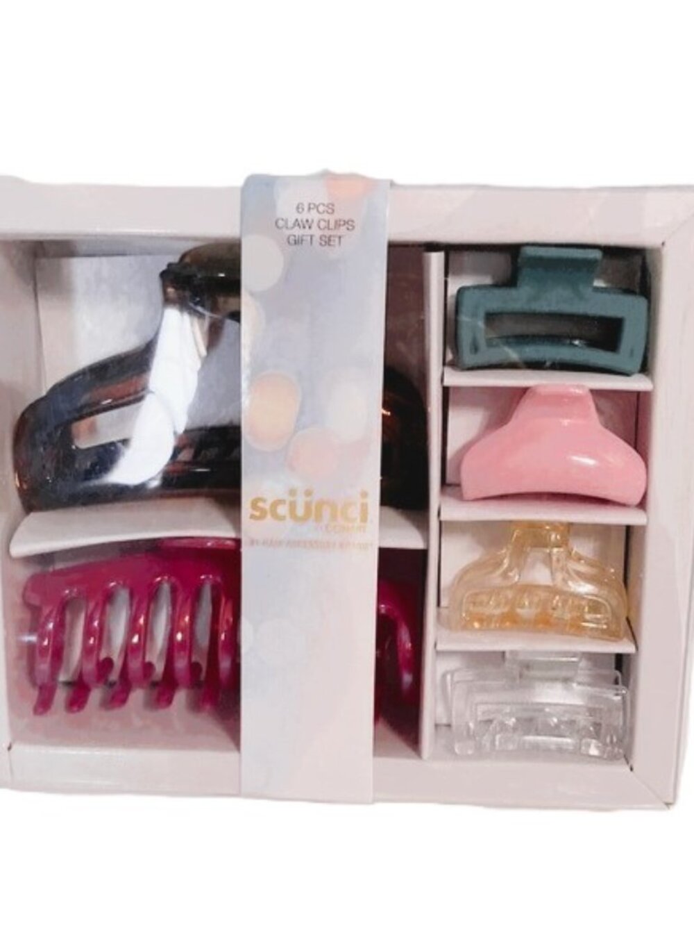 Scunci Claw Hair Clips NEW assorted shapes, sizes, and colors Gift Set